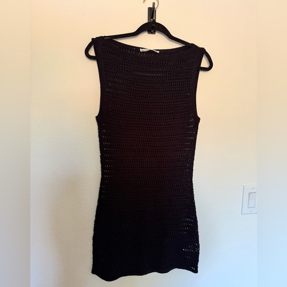 NEW Abercrombie & Fitch Crochet Mini Cover Up Dress Size Medium Black NWOT - Picture 5 of 8